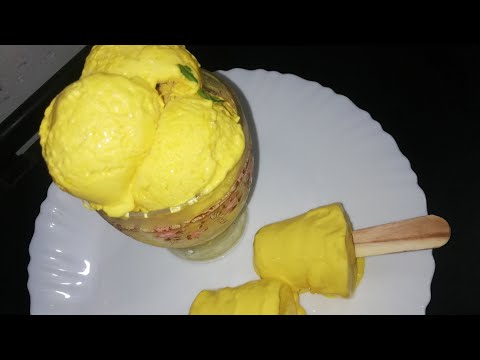 Mango ice cream 3 ingredients ice cream by Kitchen with Tanzila
