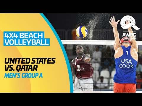 Beach Volleyball 4x4 - USA vs Qatar | Men's Group A Match |ANOC World Beach Games Qatar 2019 | Full