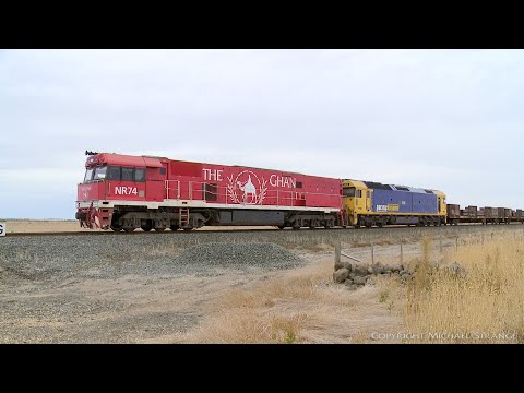 3PM4  Pacific National Steel Train With NR74 "The Ghan" (8/3/2019) - PoathTV Australian Railways