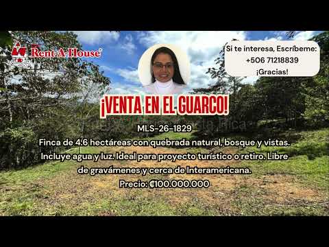 Venta El Guarco Finca de Montaña con Quebrada Natural