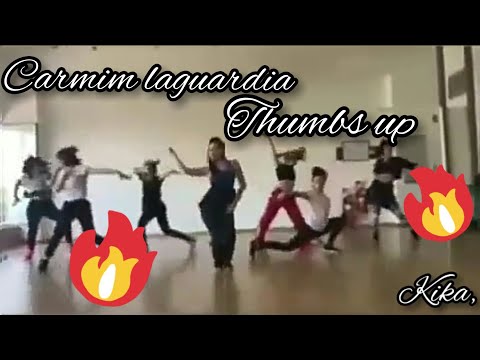 ANDREA DE ALBA BAILANDO LA CANCION , CARMIM LAGUARDIA - THUMBS UP
