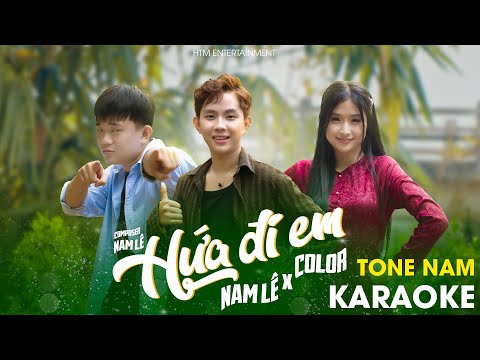 HỨA ĐI EM (KARAOKE - TONE NAM) - NAM LÊ x COLOR | Beat Gốc Chất Lượng Cao