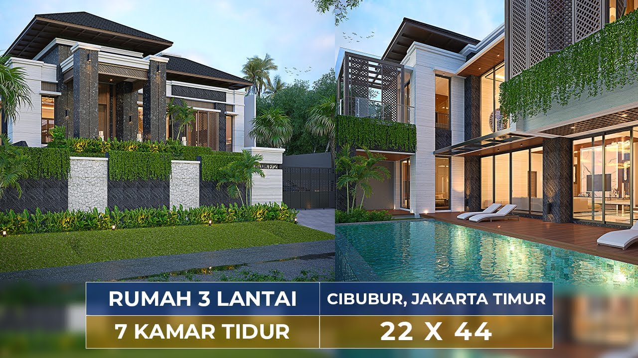 Video 3D Mr. ED 1518 Modern House 3 Floors Design - Cibubur, Jakarta Timur