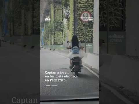Captan a joven en bici eléctrica en Periférico