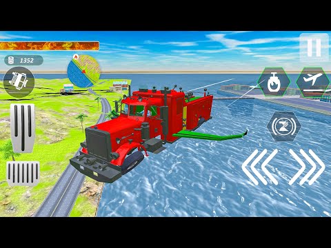 Flying Fire Fighter Fireman's Daily Job 3D - Real Flying Fire Truck Driving - Gameplay Android