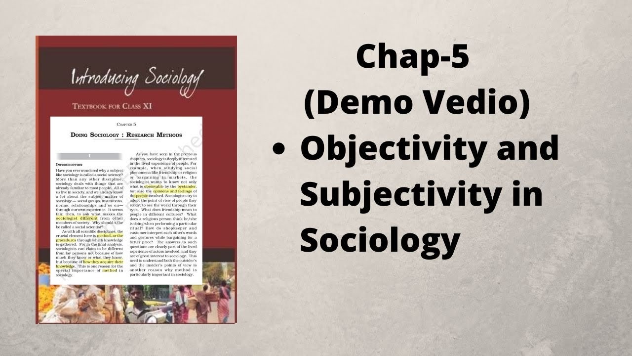 Doing Sociology:Research Methods(chap 5)(Demo)| Introducing sociology (11th NCERT)|Optional|GS-1|
