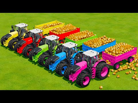 LOAD AND TRANSPORT POTATOES WITH FENDT TRACTORS - Farming Simulator 22