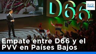 Elecciones en Países Bajos: una noche llena de sorpresas con empate entre D66 y el PVV de Wilders