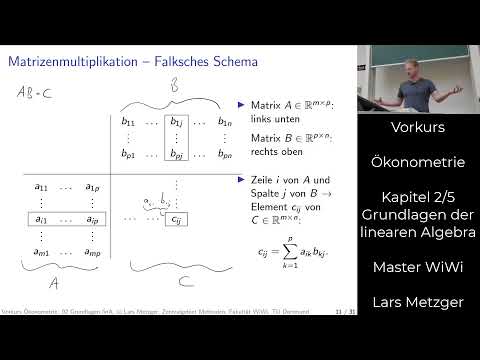 VK Ökonometrie 02 Grundlagen der linearen Algebra