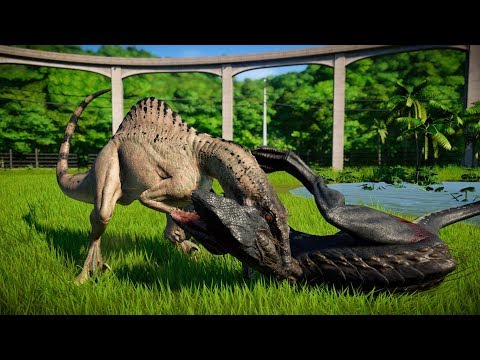 3 Indoraptor vs 3 Spinoraptor - Jurassic World Evolution