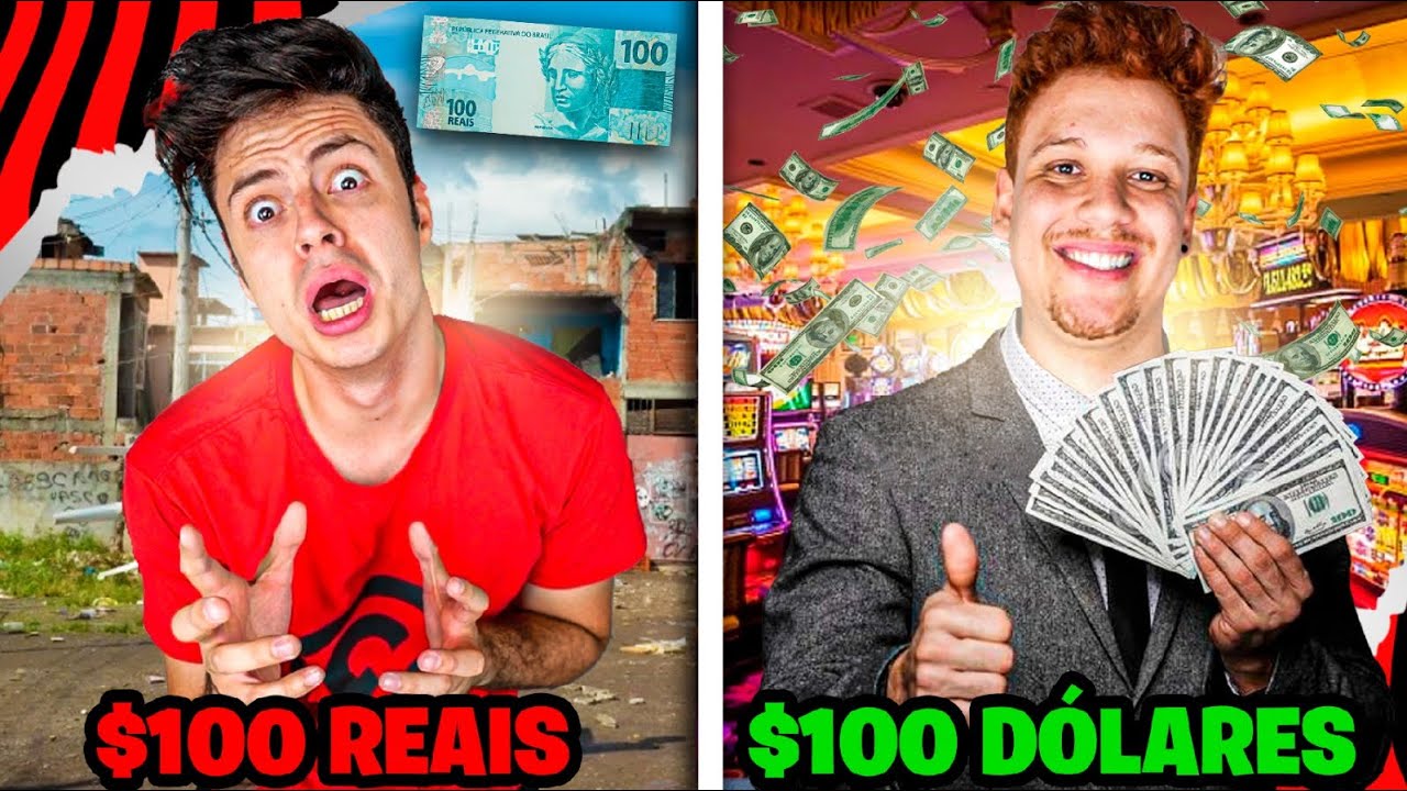 Watch Now SOBREVIVENDO 24 HORAS COM 100 DÓLARES VS 100 REAIS! - Desafio SOBREVIVENDO 24 HORAS COM 100 DÓLARES VS 100 REAIS! - Desafio