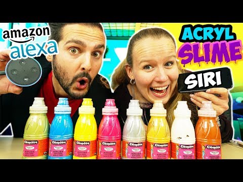 ALEXA VS. SIRI MACHEN ACRYL SCHLEIM CHALLENGE! Wer macht besseren GLIBBER SLIME? Kaan vs. Kathi