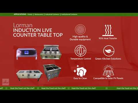 Stainless Steel Induction Live Counter Table Top