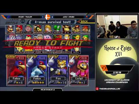 [House of Paign XVI] Shabo + Thailer (Blue) vs. Azzu + Knubs (Red) SSBM Doubles