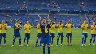 Brøndby-fansene fejrede sejren, Wass og Schwartau