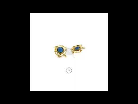 Gold Triangle Gemstone Earring Studs Connector