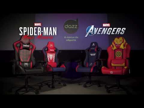 Video thumbnail of Cadeira Gamer Dazz Marvel Homem Aranha Encosto Reclinável