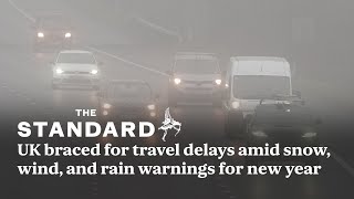 UK braced for travel delays amid snow, wind, and rain warnings for new year