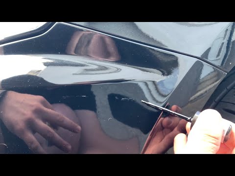 Repair car paint damage with touch-up pen, paint repair, paint repair pen, scratch remover instru...