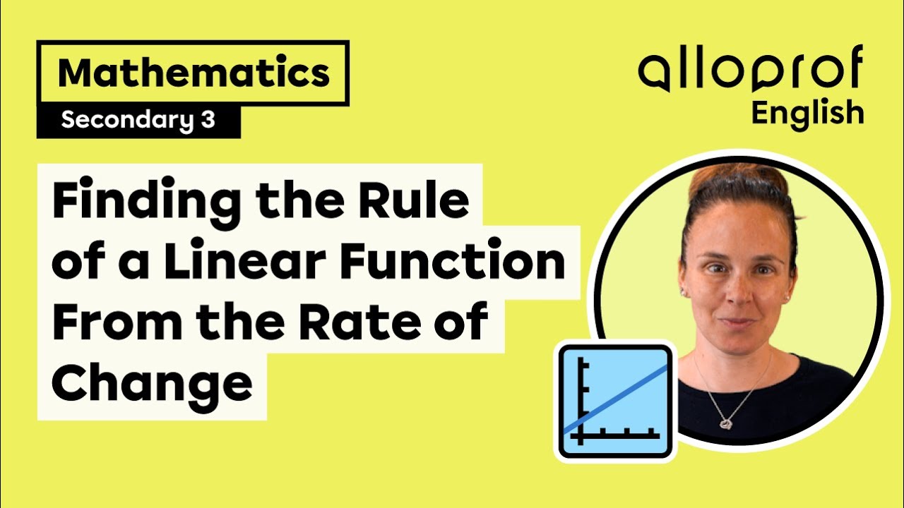 Finding the Rule of a Linear Function From the Rate of Change and a Point