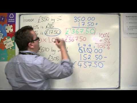 Gcse Maths From Scratch 5 07b Using A Calculator Percentage Increase And Decrease