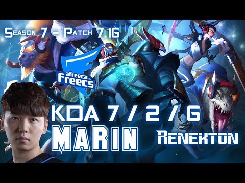 AFs MaRin RENEKTON vs FIORA Top - Patch 7.16 KR Ranked