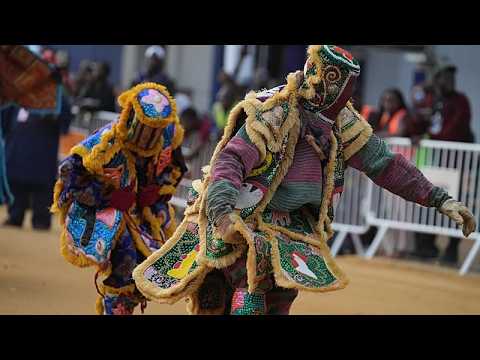 Video Thumbnail: Masked performers fill Porto-Novo streets in Benin festival