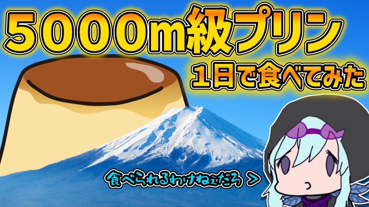 【驚愕】5000m級のプリンを食べてみた!!!!!【やるじゃん】
