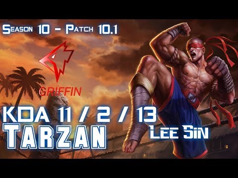 GRF Tarzan LEE SIN vs EKKO Jungle - Patch 10.1 KR Ranked