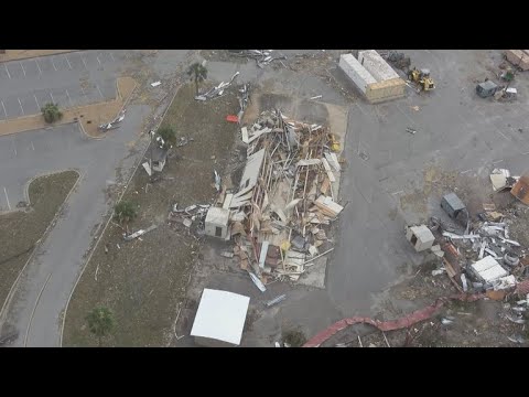 Damage at Tyndall Air Force Base from Hurricane Michael