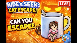 Can You Escape This ? 🤯| Hide And Seek Cat Escape #live