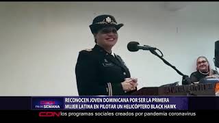 Reconocen joven dominicana por ser la primera mujer latina en pilotar un helicóptero Black Hawk