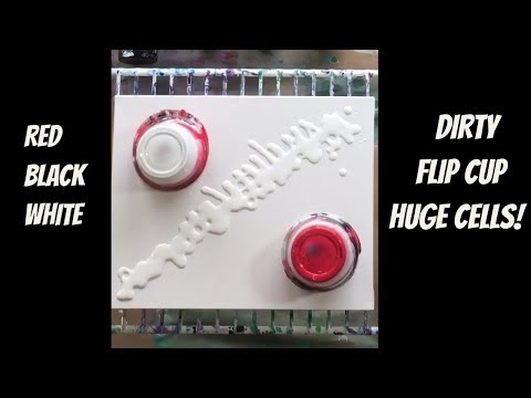 RED and BLACK DIRTY FLIP CUP acrylic pour ~ Two cups ~ DIY ~ How To Acrylic Pour ~ Easy