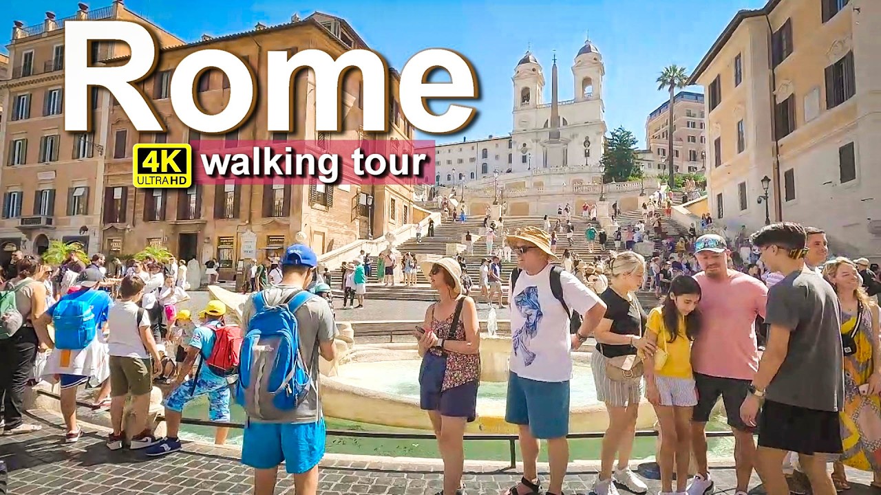 Rome Italy 🇮🇹 4K Walking Tour | Spanish Steps → Trevi → Pantheon → Piazza Venezia → Colosseum ✨🚶‍♂️
