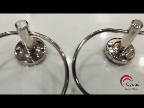Round silver ss towel ring flange, for bathroom