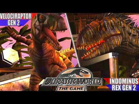 VELOCIRAPTOR GEN 2 vs INDOMINUS REX GEN 2 - UNLOCK VELOCIRAPTOR GEN 2 | JURASSIC WORLD THE GAME