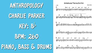 Charlie Parker - Thriving From A Riff/Anthropology (Bass-Drums-Piano Only) - mindformusic.com