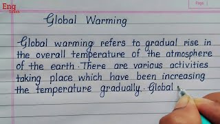 Essay on Global Warming |  English essay | writing | English writing | handwriting | Eng Teach