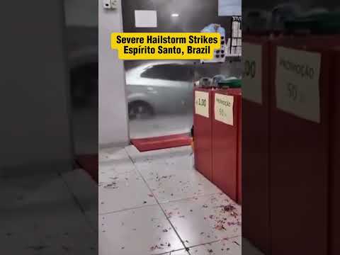 🌩️ A powerful hailstorm hit Muniz Freire, Espírito Santo, Brazil 🇧🇷  #BrazilWeather #Hailstorm
