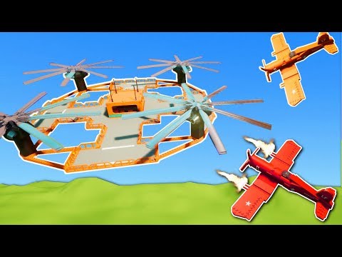 FLYING BASE BATTLE OVER CITY! - Brick Rigs Multiplayer Gameplay - Flying Base & Plane Battle!