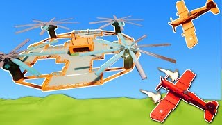FLYING BASE BATTLE OVER CITY! - Brick Rigs Multiplayer Gameplay - Flying Base &amp; Plane Battle!