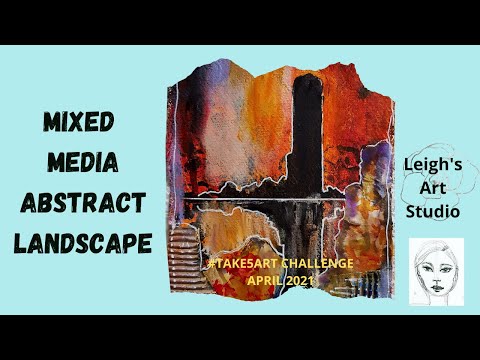 EASY MIXED MEDIA TECHNIQUE ABSTRACT LANDSCAPE ART JOURNAL #TAKE5ART CHALLENGE