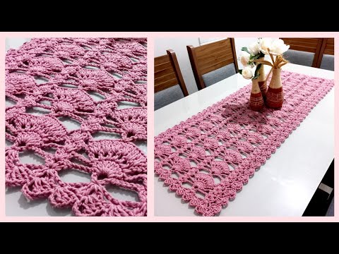Trilho Caminho de mesa CRIS🩷 em croche | Fácil Rápido Econômico e Vende bem  #supremofios #crochet