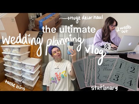 ULTIMATE WEDDING PLANNING VLOG💍📦💛 huge decor unboxing, table bins, + self-care