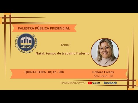 Palestra Pública do Centro Espírita José Castro | São Fidélis, RJ -  CEJOC Rumo ao Centenário