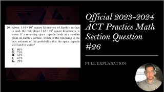 Official ACT Practice Exam Math Question #26 FULL EXPLANATION!