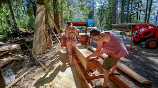 She Took Over His Saw Mill! | Milling Beetle Kill Ponderosa Pine For A Feature Wall