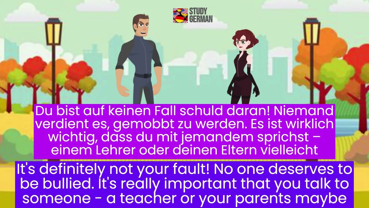 Learn German - a conversation about bullying