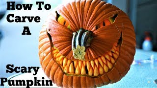Download the video "How to Carve a Simple yet Scary Pumpkin Face"