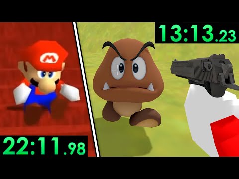 Super Mario 64 VS Gun Mario 64 (RACE)